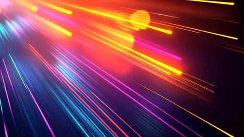 Des lignes lumineuses vibrantes et dynamiques rayonnent vers l'extérieur