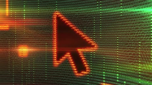 Mouse Cursor Clicking on Encrypted Data Stream of Computer Code
