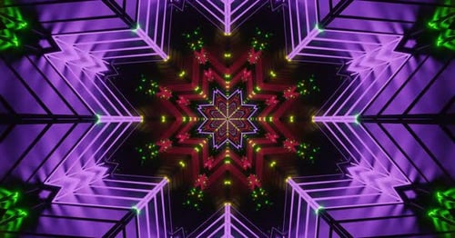 Neon Star Tunnel Loop Motion Background