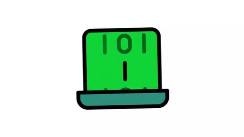 Animated Technology Server Circuit Board Flat Icon