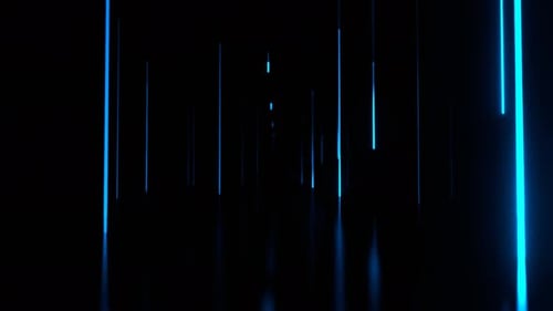 Blue Neon Light Falling Down Background Vj Loop In 4K