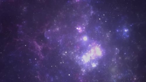 Flying Through Shimmering Cosmic Nebula and Starfield Loop Background