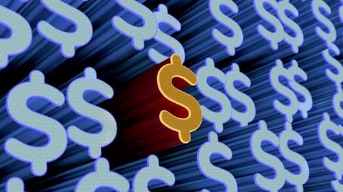 Herausragendes Muster mit goldenem Neondollarmuster
