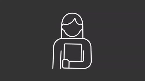 Minimalist Line Animation of Person Holding a Book