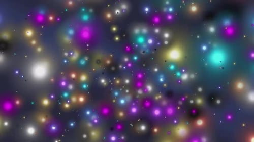 Colorful Glowing Particles Abstract Bokeh Loop Background