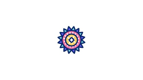 Animated Flat Design Mandala Icon Rotation