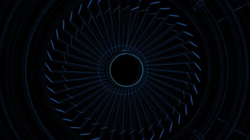 Futuristic Blueprints Of A Complex Mechanical Structure