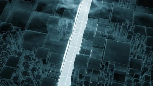 Futuristic Digital Grid Tracking Path Technology Background