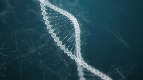 Blue DNA Structure Wireframe Abstract Background Medical Science and Genetic Biotechnology Concept