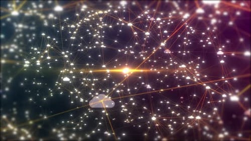 Animated Futuristic Cloud Network Digital Data Connection