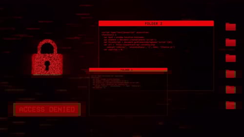 Futuristic Digital Glitch Access Denied Hacking Interface