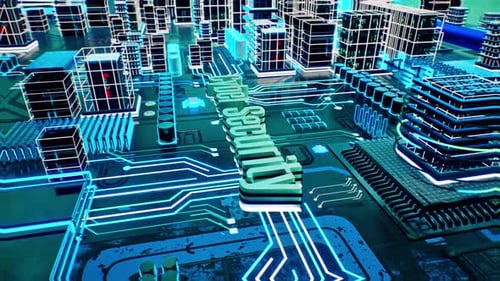 Cyber Security Text With Digital Technocity Project