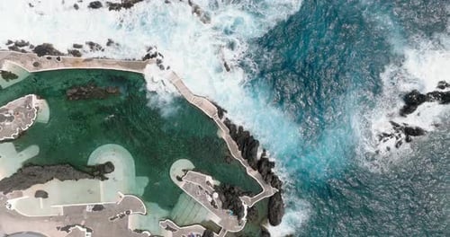 Aerial View of Porto Moniz Pools in Madeira, Portugal