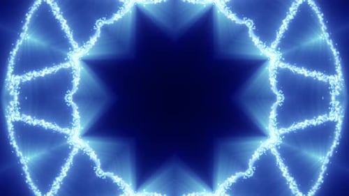 Abstract Glowing Particle Kaleidoscope Background