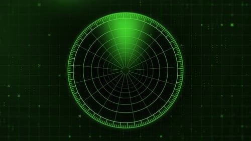 Digital Radar Scan Loop with Futuristic Grid