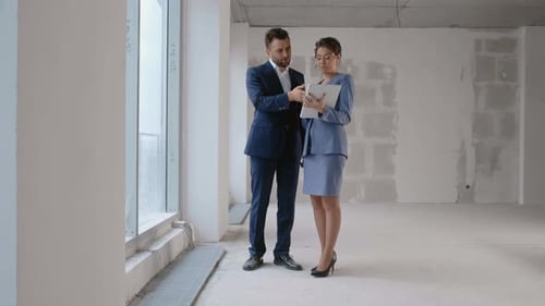 Construction Business Two Business Persons Talk