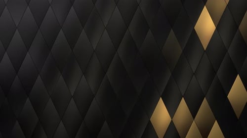 Elegant Animated Black and Gold Rhombus Pattern Background Loop