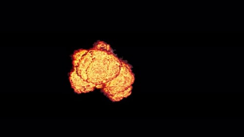 Grande explosion sur fond transparent de haut en bas
