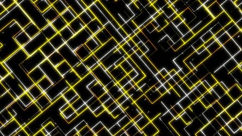 Abstract Glowing Geometric Grid Loop Background