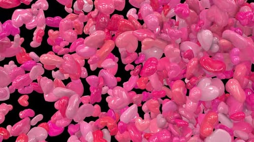 Falling Hearts Romantic Confetti Alpha Channel Overlay