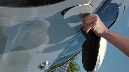 Vertical Video of EV Charging Solar Panels
