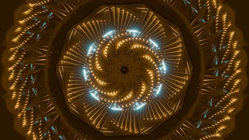 Windmill Flower 4 K Vj Loop Hypnotic Motion Background Gold