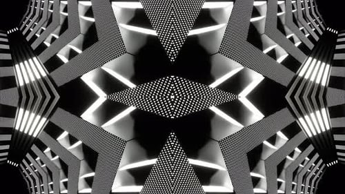 White Neon Endless Arrow Kaleidoscope Background Vj Loop In 4K