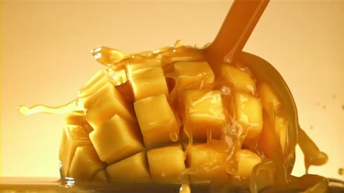 Mango Fruit Drenched in Sweet Syrup