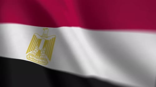 Realistic Egyptian Flag Waving Seamless Loop Animation