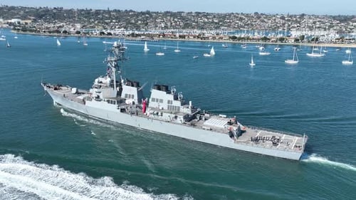Navy Ship at San Diego in California United States.