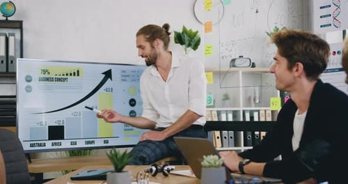 Business People Meeting About Sales in Office