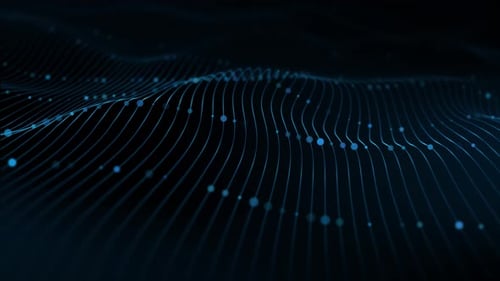 Stylish blue tech background. Scientific wavy 4K PC wallpaper. Clean looping video template for YouT