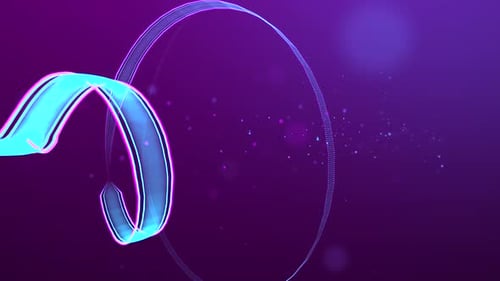 Glowing Blue Spiral Line Text Reveal Intro