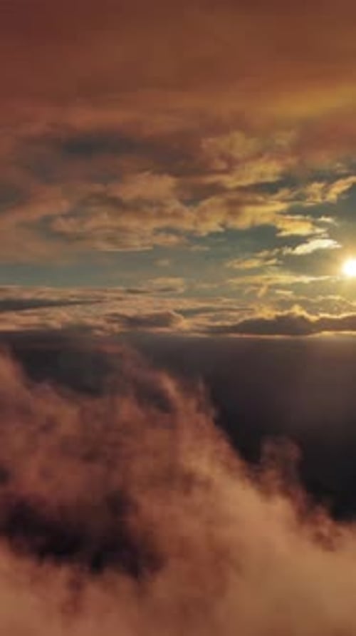 Aerial View of Orange Fluffy Cloud in Sky