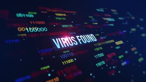 Virus Found Digital Binary Code Background