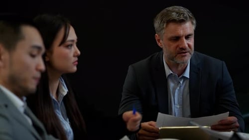 Business people at a corporate meeting