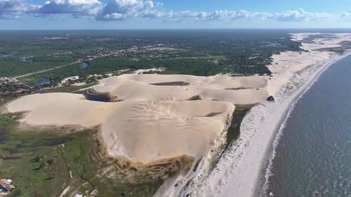 Lencois Maranhenses Skyline At Barreirinhas In Maranhao Brazil.