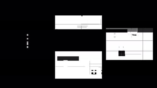 Collage Collection: Glitch screen effect with a unique layout of square and rectangular frames for i