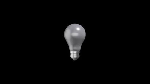Animated Light Bulb Turning On and Glowing