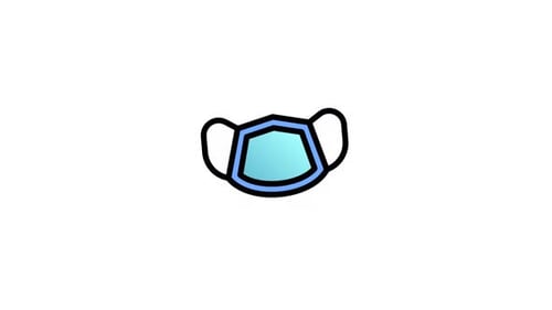 Animated Flat Design Medical Mask Icon