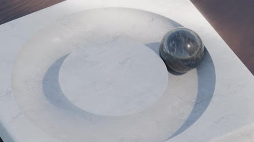 Renderização 3D da bola seguindo o caminho