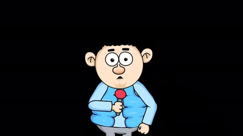 Tv News Presenter Talking In The Abandoned City Alpha Channel 4K