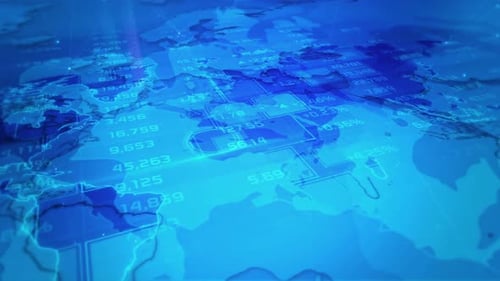 Global digital business stock market bar chart