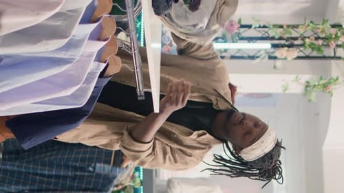 Vertical Video Clients Shops in Stylish Clothing Store