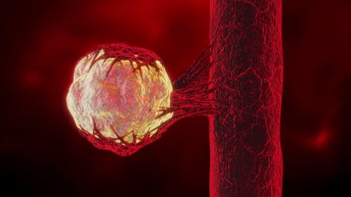 3D Animated Cell Attaching to a Blood Vessel
