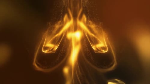 Fluid Golden Particles Abstract Energy Motion Background