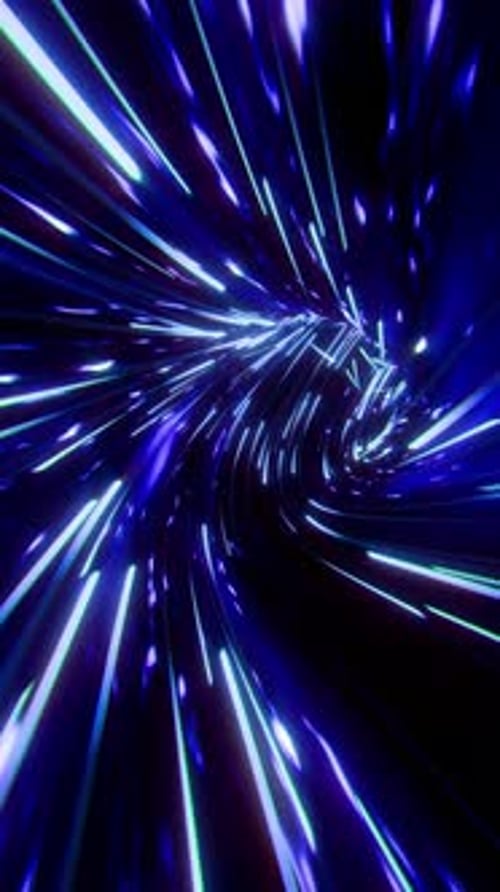 Neon Light Trails Tunnel 02 HD