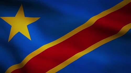 Democratic Republic of Congo National Flag Waving Animation