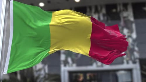 Mali Flag Waving Realistic Seamless Loop