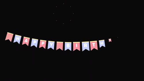 Animated Happy Birthday Banner Reveal